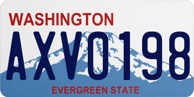 WA license plate AXV0198
