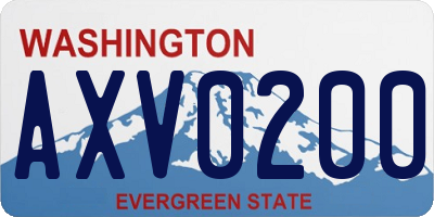 WA license plate AXV0200