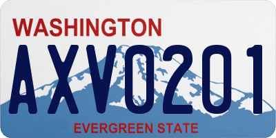 WA license plate AXV0201