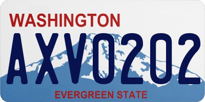 WA license plate AXV0202