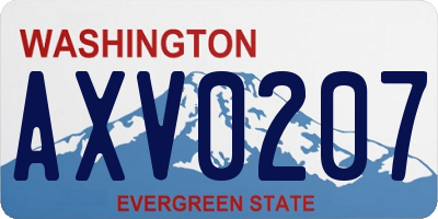 WA license plate AXV0207