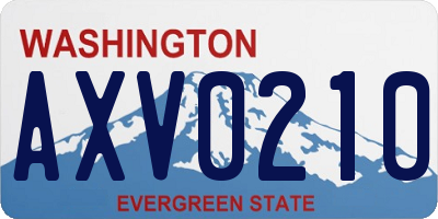 WA license plate AXV0210