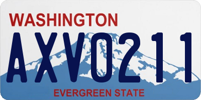 WA license plate AXV0211
