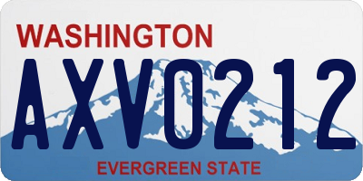 WA license plate AXV0212