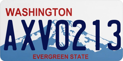 WA license plate AXV0213