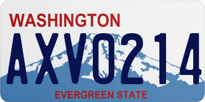 WA license plate AXV0214