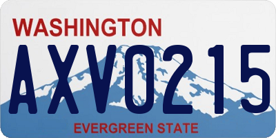 WA license plate AXV0215