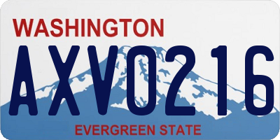 WA license plate AXV0216