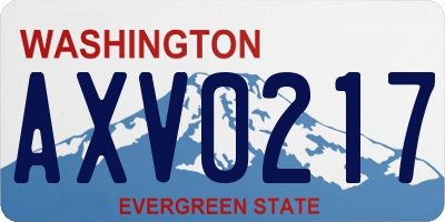 WA license plate AXV0217