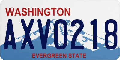 WA license plate AXV0218