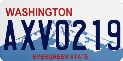 WA license plate AXV0219