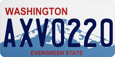 WA license plate AXV0220