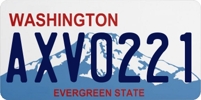 WA license plate AXV0221