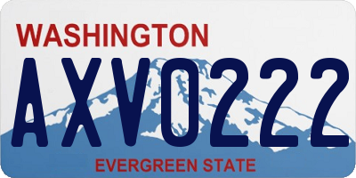 WA license plate AXV0222