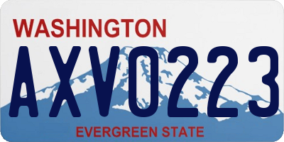 WA license plate AXV0223