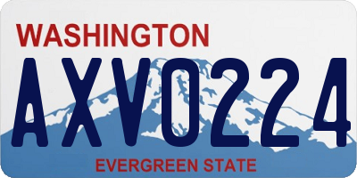 WA license plate AXV0224
