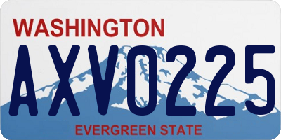 WA license plate AXV0225