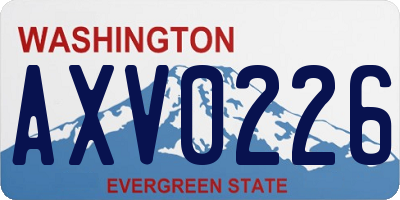 WA license plate AXV0226