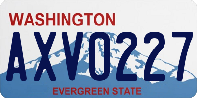 WA license plate AXV0227