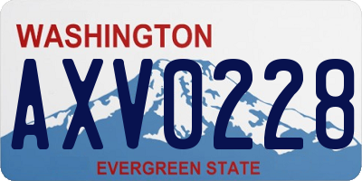 WA license plate AXV0228