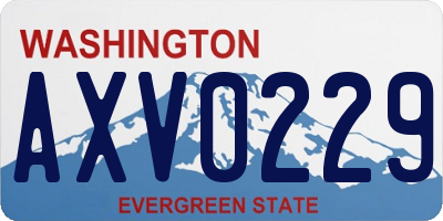 WA license plate AXV0229