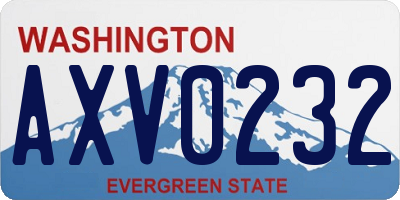 WA license plate AXV0232