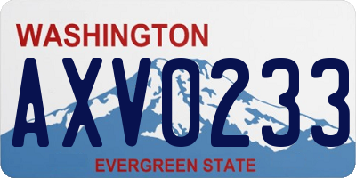 WA license plate AXV0233