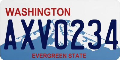 WA license plate AXV0234