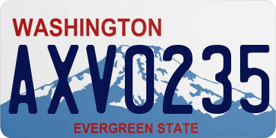 WA license plate AXV0235