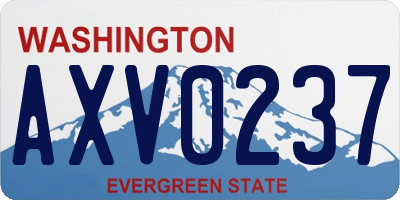 WA license plate AXV0237