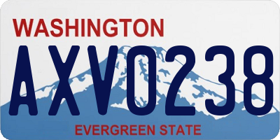 WA license plate AXV0238