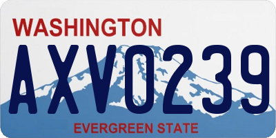 WA license plate AXV0239