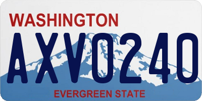 WA license plate AXV0240