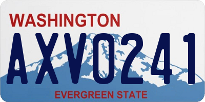 WA license plate AXV0241