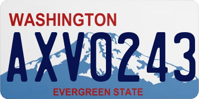 WA license plate AXV0243