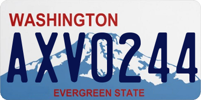 WA license plate AXV0244