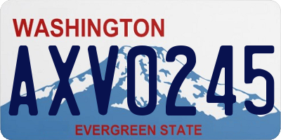 WA license plate AXV0245