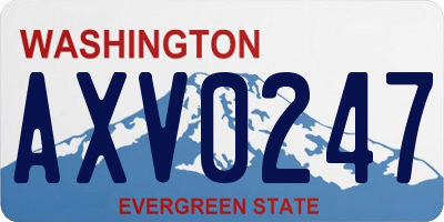 WA license plate AXV0247