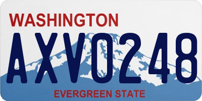 WA license plate AXV0248