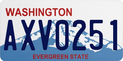 WA license plate AXV0251