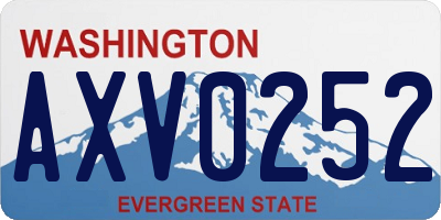 WA license plate AXV0252