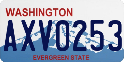 WA license plate AXV0253