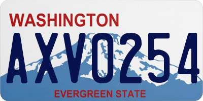WA license plate AXV0254