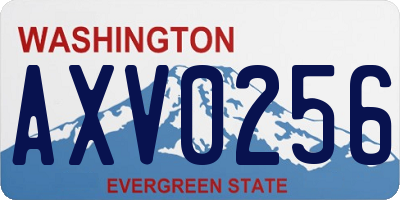 WA license plate AXV0256