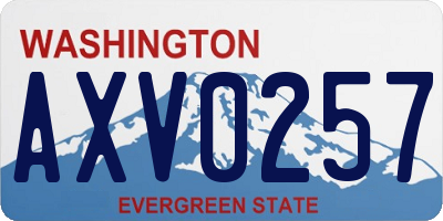 WA license plate AXV0257