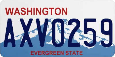 WA license plate AXV0259