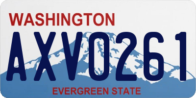 WA license plate AXV0261