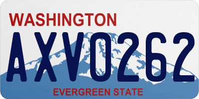 WA license plate AXV0262