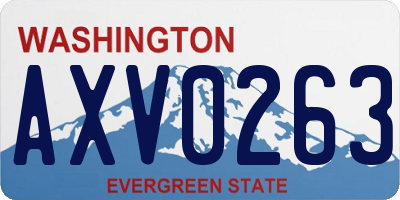 WA license plate AXV0263