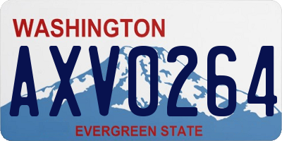 WA license plate AXV0264